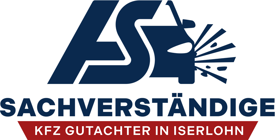 Logo von AS Sachverständige – KFZ Gutachter in Iserlohn auf dunkelblauem Hintergrund